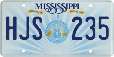 MS license plate HJS235