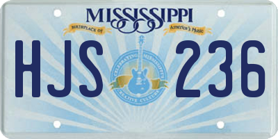 MS license plate HJS236
