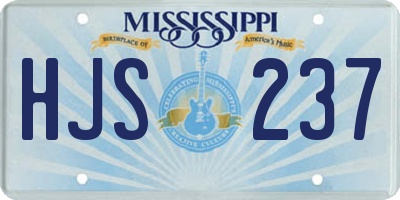 MS license plate HJS237