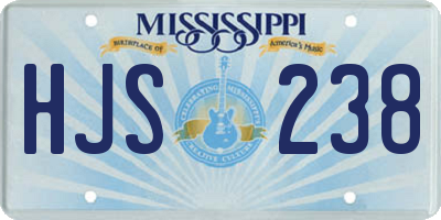 MS license plate HJS238