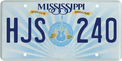 MS license plate HJS240
