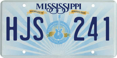 MS license plate HJS241