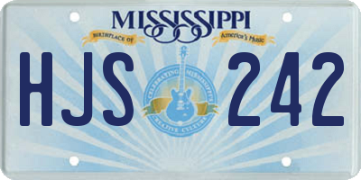 MS license plate HJS242