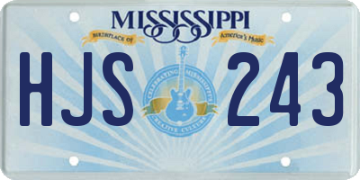 MS license plate HJS243