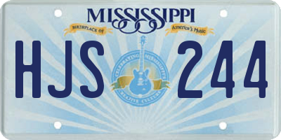 MS license plate HJS244