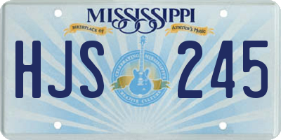 MS license plate HJS245