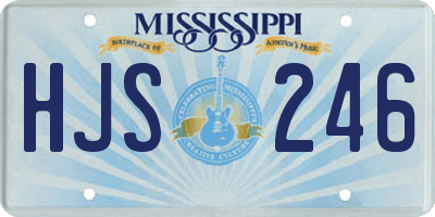 MS license plate HJS246