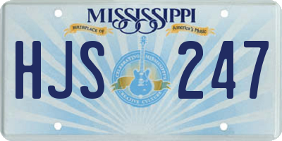 MS license plate HJS247