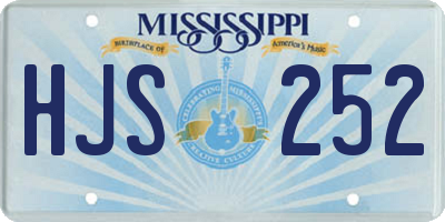MS license plate HJS252
