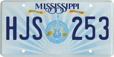 MS license plate HJS253