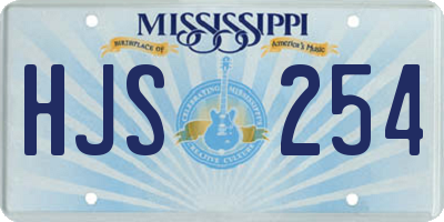 MS license plate HJS254