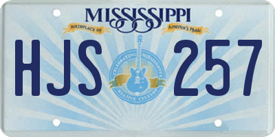 MS license plate HJS257