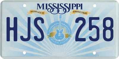 MS license plate HJS258