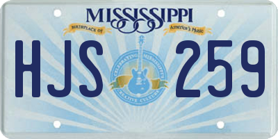 MS license plate HJS259