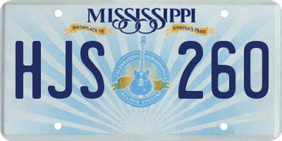 MS license plate HJS260