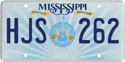 MS license plate HJS262
