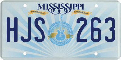MS license plate HJS263