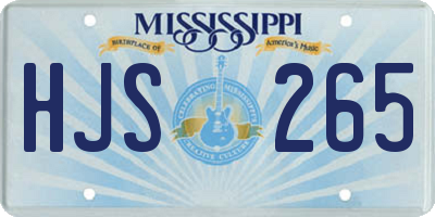 MS license plate HJS265