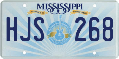 MS license plate HJS268