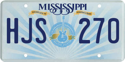 MS license plate HJS270