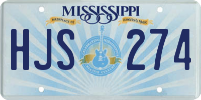 MS license plate HJS274