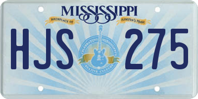 MS license plate HJS275
