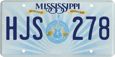 MS license plate HJS278