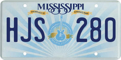MS license plate HJS280
