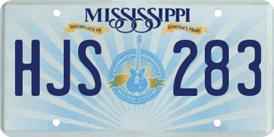 MS license plate HJS283