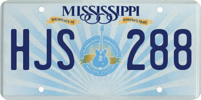MS license plate HJS288