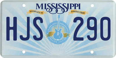MS license plate HJS290