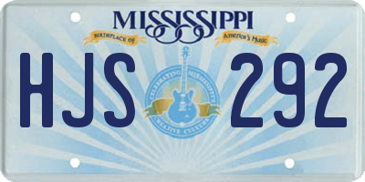 MS license plate HJS292