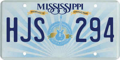 MS license plate HJS294