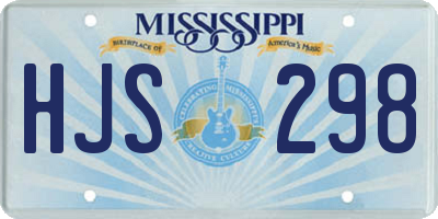 MS license plate HJS298