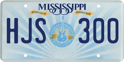 MS license plate HJS300