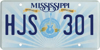 MS license plate HJS301