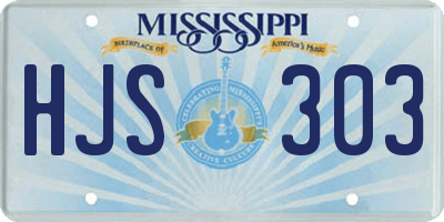 MS license plate HJS303