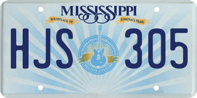 MS license plate HJS305