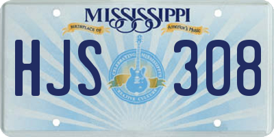 MS license plate HJS308
