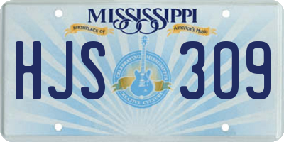 MS license plate HJS309