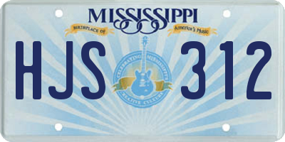 MS license plate HJS312