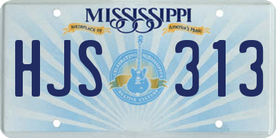 MS license plate HJS313