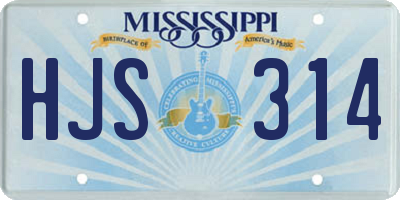 MS license plate HJS314