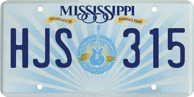 MS license plate HJS315