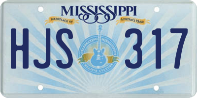 MS license plate HJS317