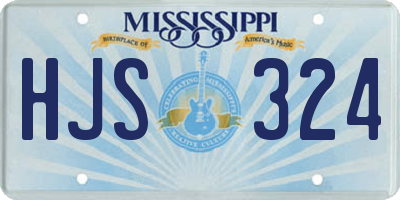 MS license plate HJS324