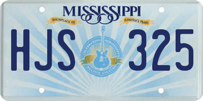MS license plate HJS325