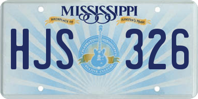 MS license plate HJS326