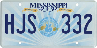 MS license plate HJS332