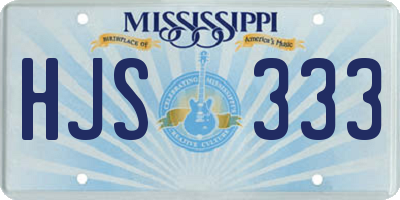 MS license plate HJS333